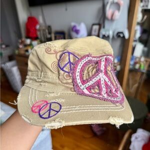 Y2K Vintage Peace Sign Hat